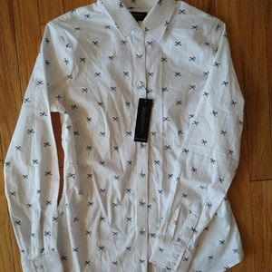 Banana Republic white blouse bow print